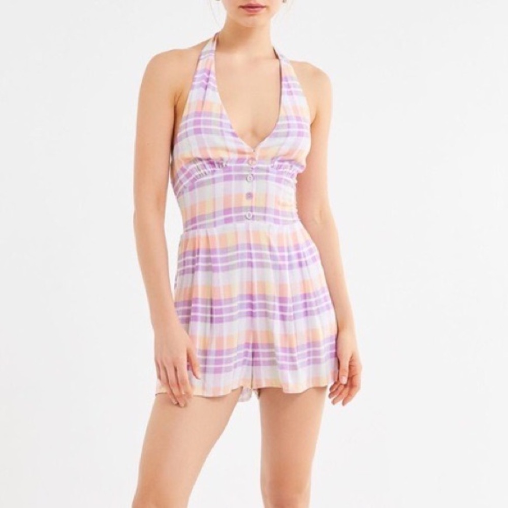 Urban Outfitters Glendale Plaid Romper
